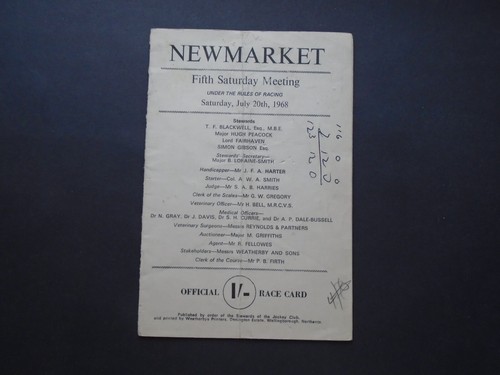 Racecard newmarket flat - flat, race