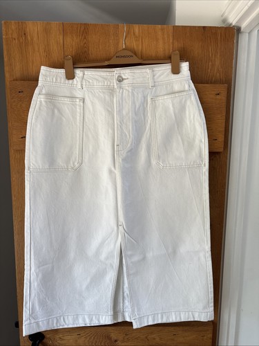 Women white denim midi - white,