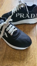 Prada Ladies Black Nylon Trainers Size 3.5