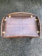 Vintage Jaycee Furniture Wooden Butlers Tray Table Foldable Handles Oval