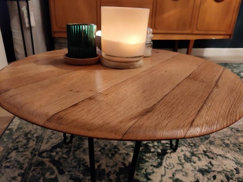 Oak barrel pin leg - oak, table