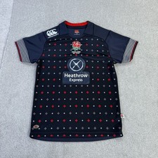 Canterbury Mens England Sevens 7s Rugby Away Shirt 2014/15 Blue Medium Heathrow