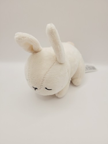 Small pale pink sleeping bunny - small,