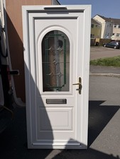 White upvc double glazed door