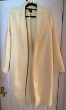 Zara Long Line Coat Pastel Yellow, Butter Yellow, Brand New With Tags EUR XL