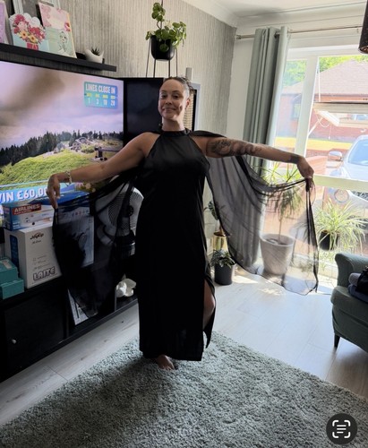 Black maxi dress - black,