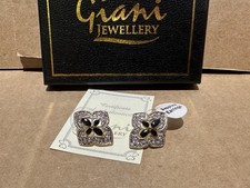 Vintage Giani Jewellery Ladies Gold Plated Sapphire Earrings Boxed