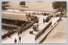 RPPC Military Ceremony Funeral Procession on Bridge British Army Soldiers RPPC