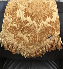 Vintage PAOLETTI Heritage Tapestry Tassled Table Runner, Bed Runner, With Velvet