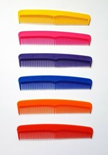 Plastic Combs Dressing Hair Styling Comb Wet Dry Hair 7" dark colours NEW UK1