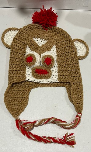 Sock monkey hat adult handmade - monkey,