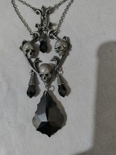 alchemy gothic Carmilla's chandelier pendant goth punk metal skull black crystal