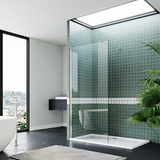 Walk In Shower Enclosure Screen With Flipper Panel Wet Room Clear Glass Cubicle