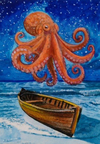 Original aceo octopus - 🧿original,