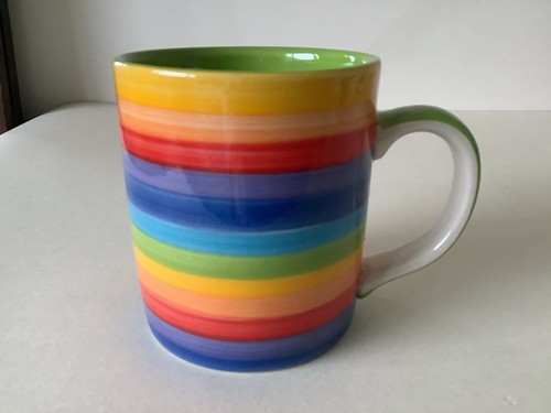 Rainbow striped hand painted - hand,