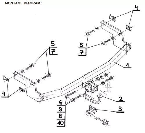 Swan neck tow bar - neck, peugeot