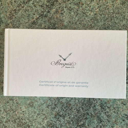 Breguet warranty certificate - breguet,