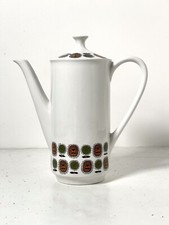 Vtg Coffee Pot 50s/60s satin white W H Grindley Staffordshire Ironstone Burslem