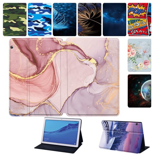 Printed leather tablet folio - leather,