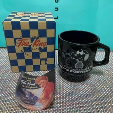 Fire-King Snoopy Black Milk