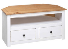 Corner TV Cabinet White Solid