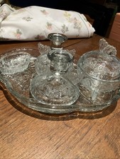 Clear Pressed Deco  5 Piece