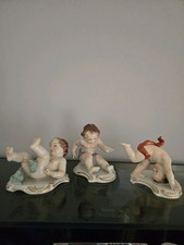 Rudolf Kammer Porcelain Volkstedt Dresden Cherub, Putti  3 Figurine 646 647 649