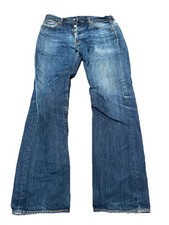 Levi 501 Men's Jeans 34 Waist 34 Leg Blue Used with Some Signs of Wear