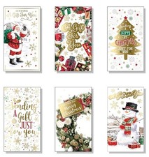 Christmas Money Envelopes X 12 Traditional Design Self Sealing Cash Voucher Gift