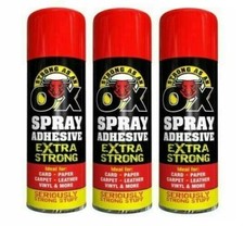 3 x 500ml SAAO Heavy Duty Spray Adhesive Glue for Carpet Tile Craft Fabric