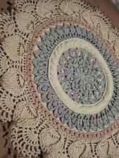 Hand Made Crochet Mandala Rug 55.5cm. Beautiful And Unique . Extra Large Doily