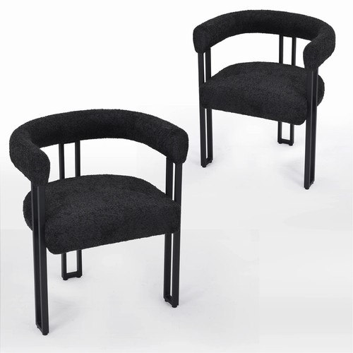 Boucle black dining - dining, chairs