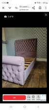 Du Lusso Lilac Diamante Double Sleigh Bed 