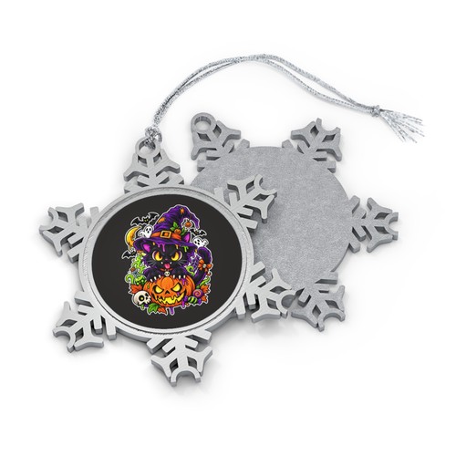 Witch cat pumpkin snowflake - cat,