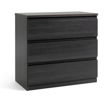 Jenson 3 Drawer Chest -Black