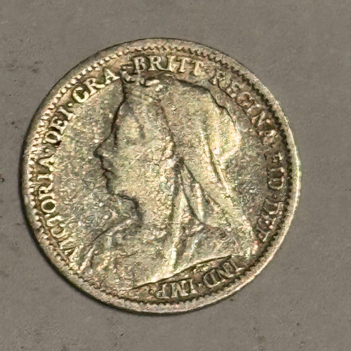 Victorian silver threepence - silver,
