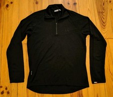 ICEBREAKER BODYFIT MERINO 260 MENS BLACK ZIP NECK TOP VGC SIZE L