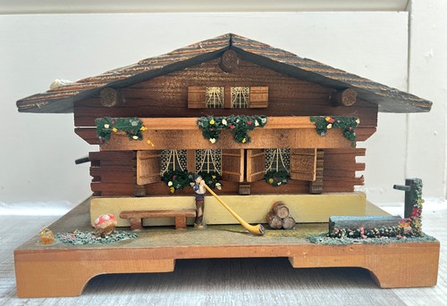 Vintage swiss chalet music box - swiss,