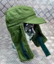 Swedish Army Green Cold Weather Dog Trapper Hat  58cm - NEW Genuine Swedish Army