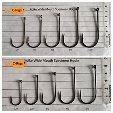 (+FREE GIFT) Koike Wide Mouth Specimen (Including Pennel) Hooks (1/0 to 10/0)