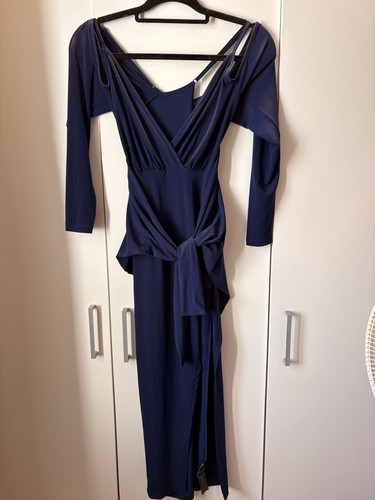 Asos navy wrap tie maxi - asos,