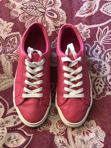 Pink faux leather lace - leather, up