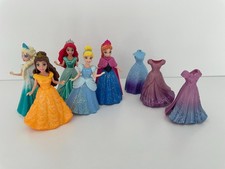 5 x Disney Princess Magic Clip Dolls Bundle, Anna Elsa Belle Ariel Cinderella