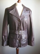 VINTAGE LEATHER JACKET 14 12 boyfriend soft oxblood long arms distressed BLAZER