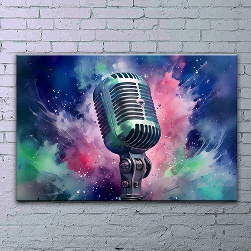 Abstract retro microphone - abstract,