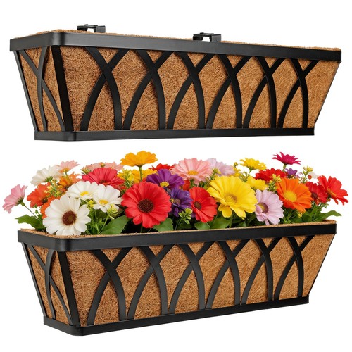 Window box planter with - window,