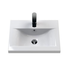 Nuie 500mm Mid-Edged Wash Basin 1 Tap Hole Ceramic Bathroom Furniture Sink