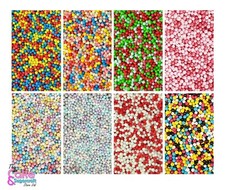 Edible Sugar Sprinkles Balls Pearls 2mm Hundred & Thousands Cupcake Cake Topper 