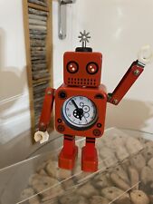 Red Robot Futuristic Alarm Clock with Adjustable Arms