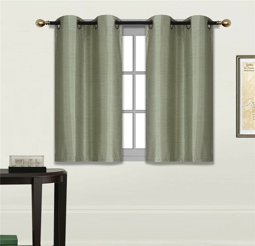 2pc half window lined curtain - 2pc,